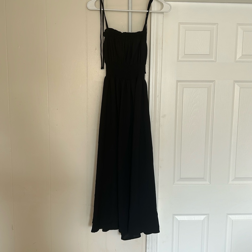 Gathered Waist Sleeveless Maxi Dress